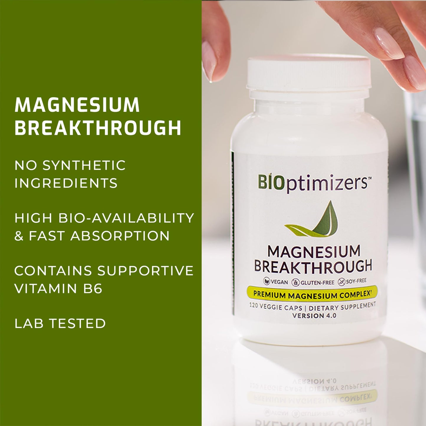 BIOptimizers Magnesium Breakthrough Supplement 4.0 - 7-in-1 Magnesium Complex for Calm, Sleep & Energy