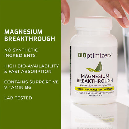 BIOptimizers Magnesium Breakthrough Supplement 4.0 - 7-in-1 Magnesium Complex for Calm, Sleep & Energy