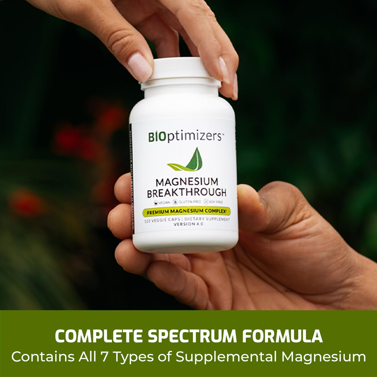 BIOptimizers Magnesium Breakthrough Supplement 4.0 - 7-in-1 Magnesium Complex for Calm, Sleep & Energy